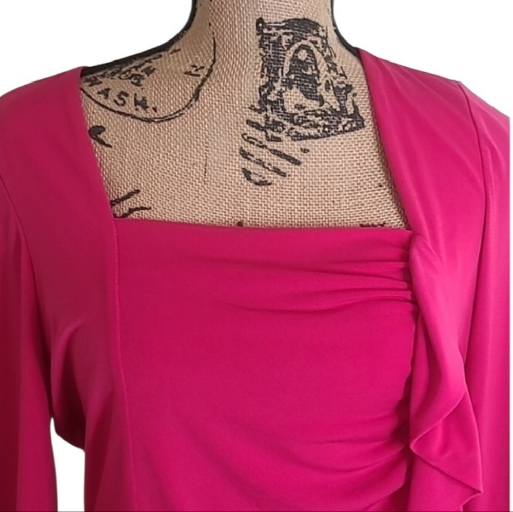 Simonton Says Pink Ruffle Front Pullover Top - Picture 2 of 7